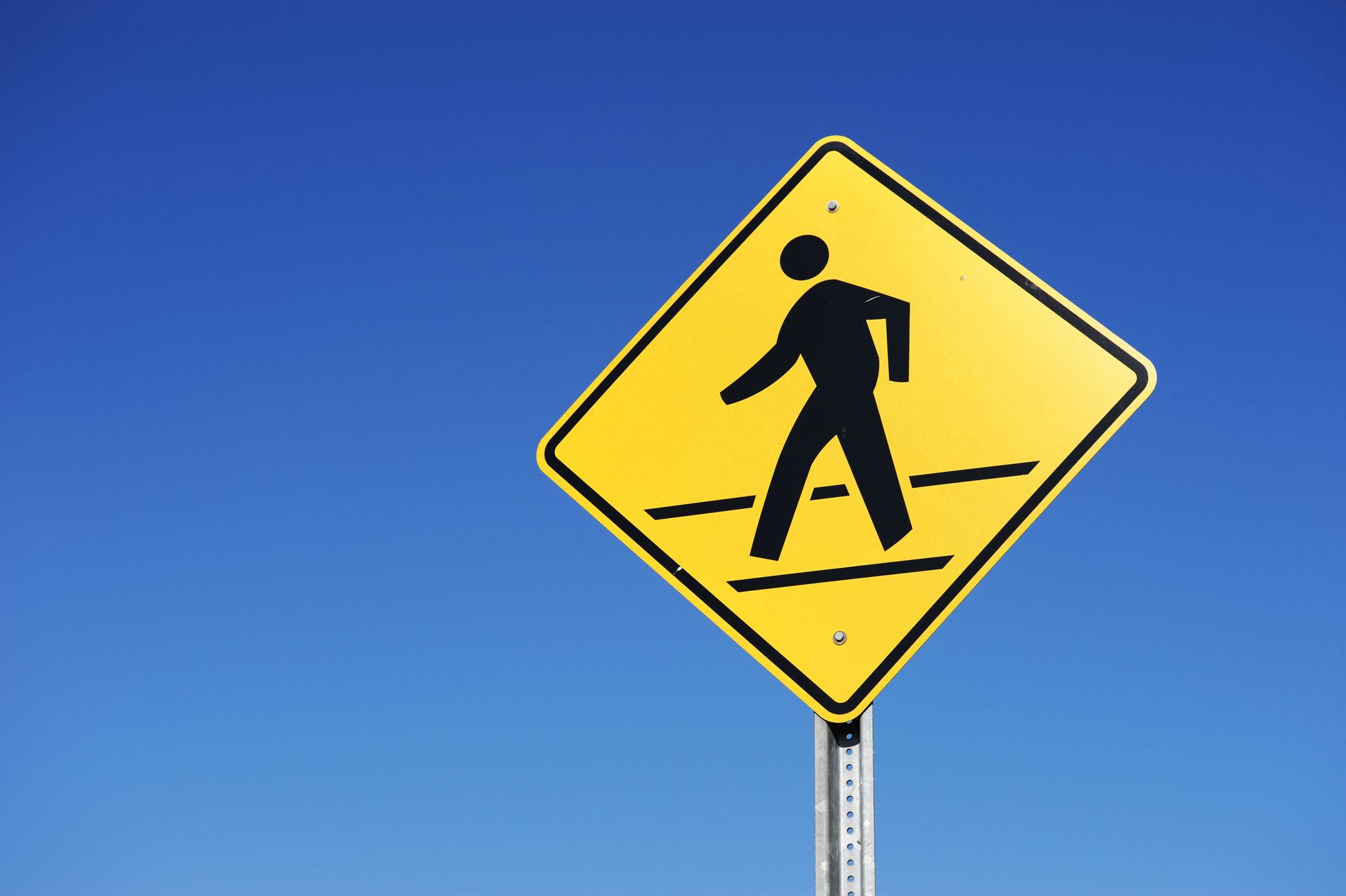 pedestrian walkway warning caution sign