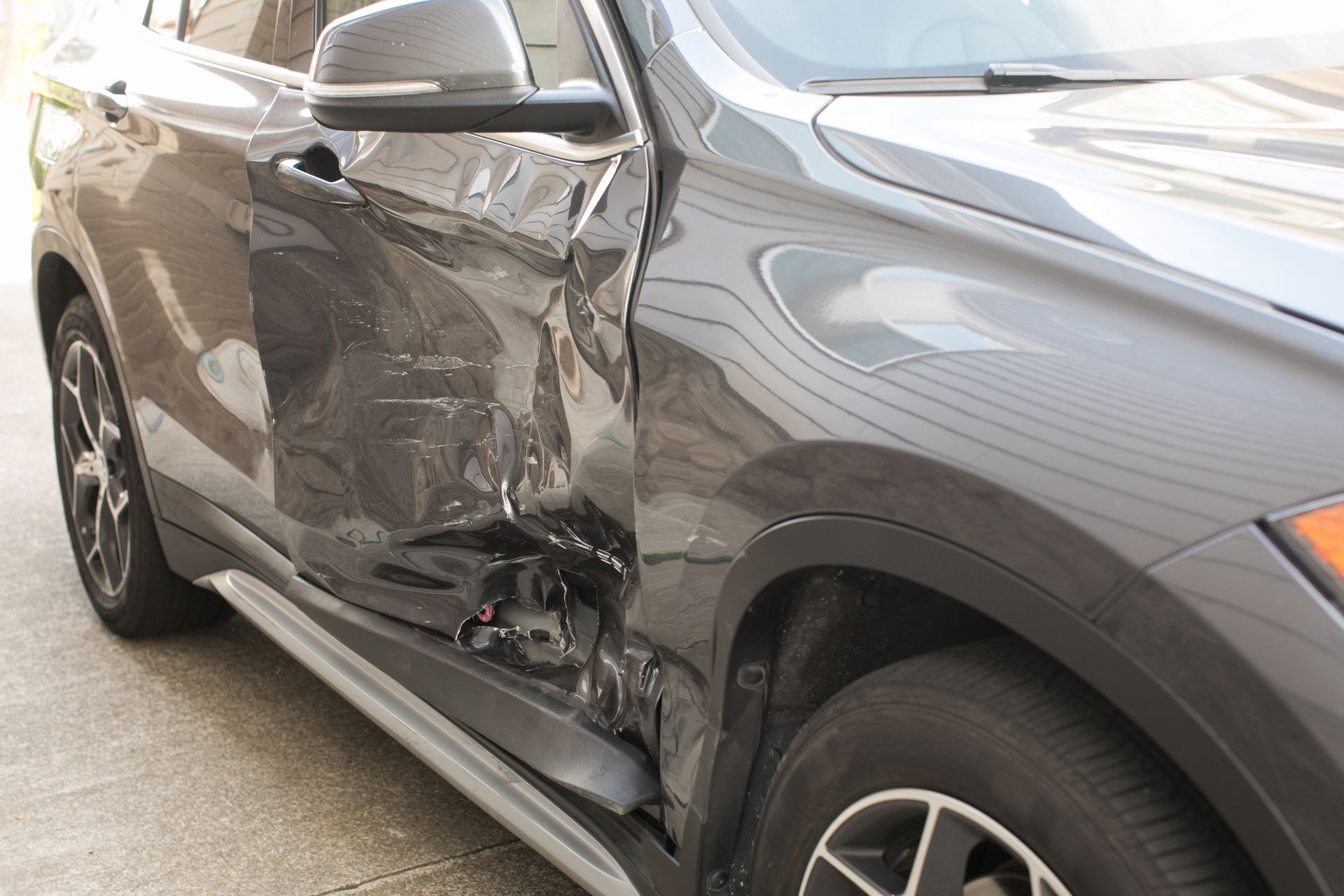 car crushed after T- Bone Accident