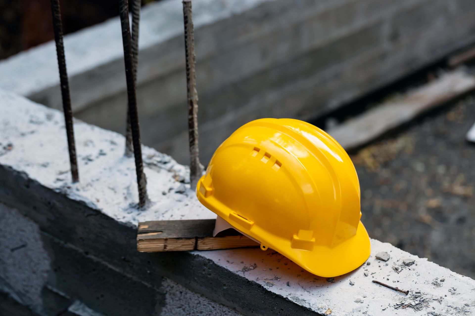 yellow construction has on job site
